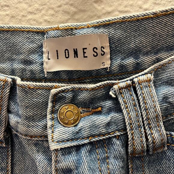 Lioness Stacey Cargo Jeans Size S High Rise Utility Denim Y2K Grunge Streetwear - Picture 7 of 8